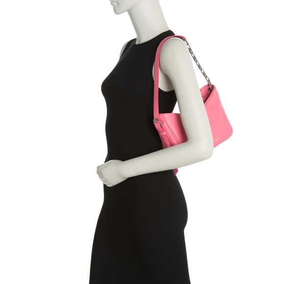 MARC JACOBS Handbag Tempo Baguette Shoulder Bag Pink Lemonade Silver Hardware - Picture 2 of 11